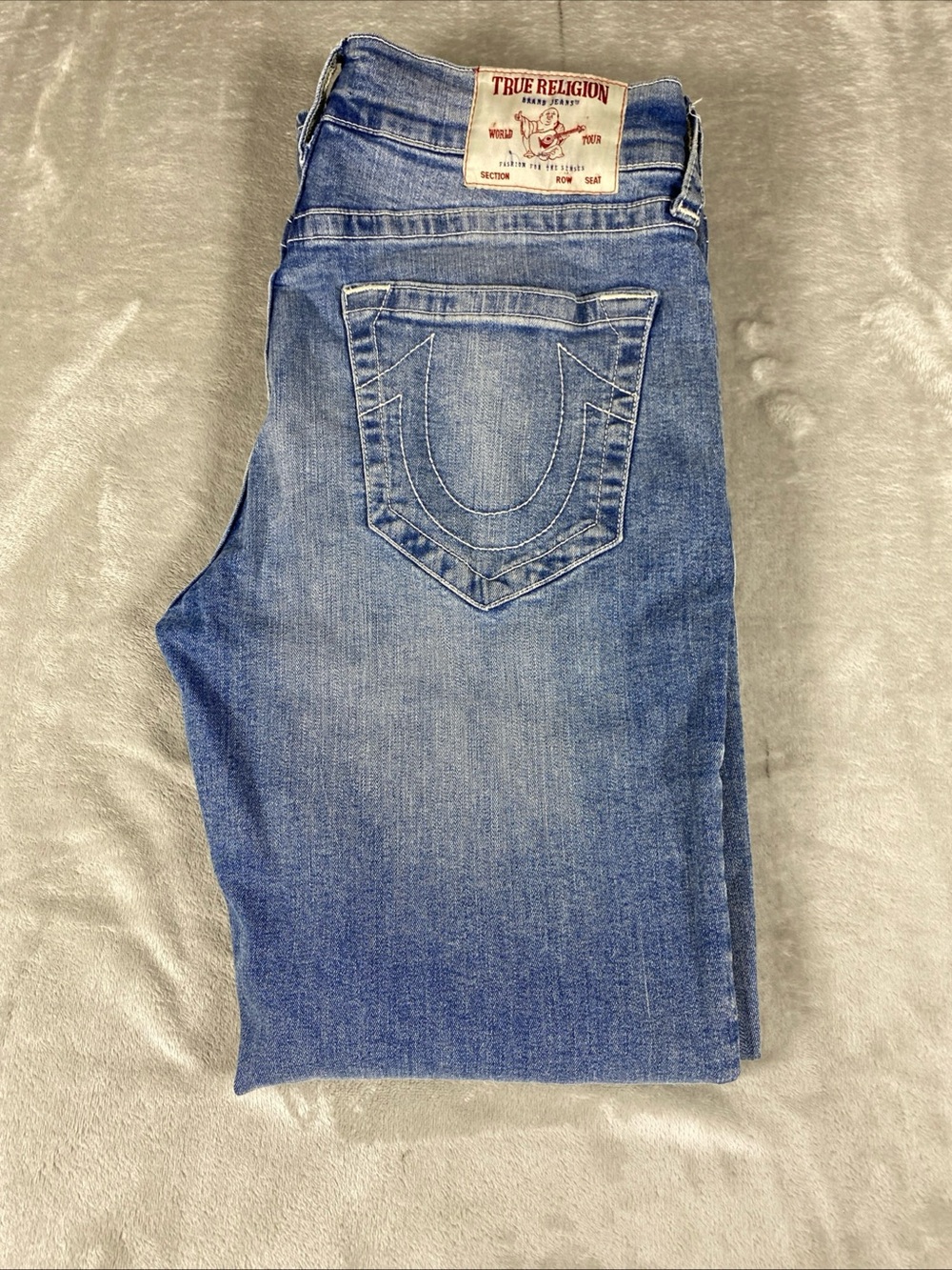 True Religion Ricky Relaxed‎ Straight Jeans Men’s 34X32 Blue Light Wash - Picture 9 of 9